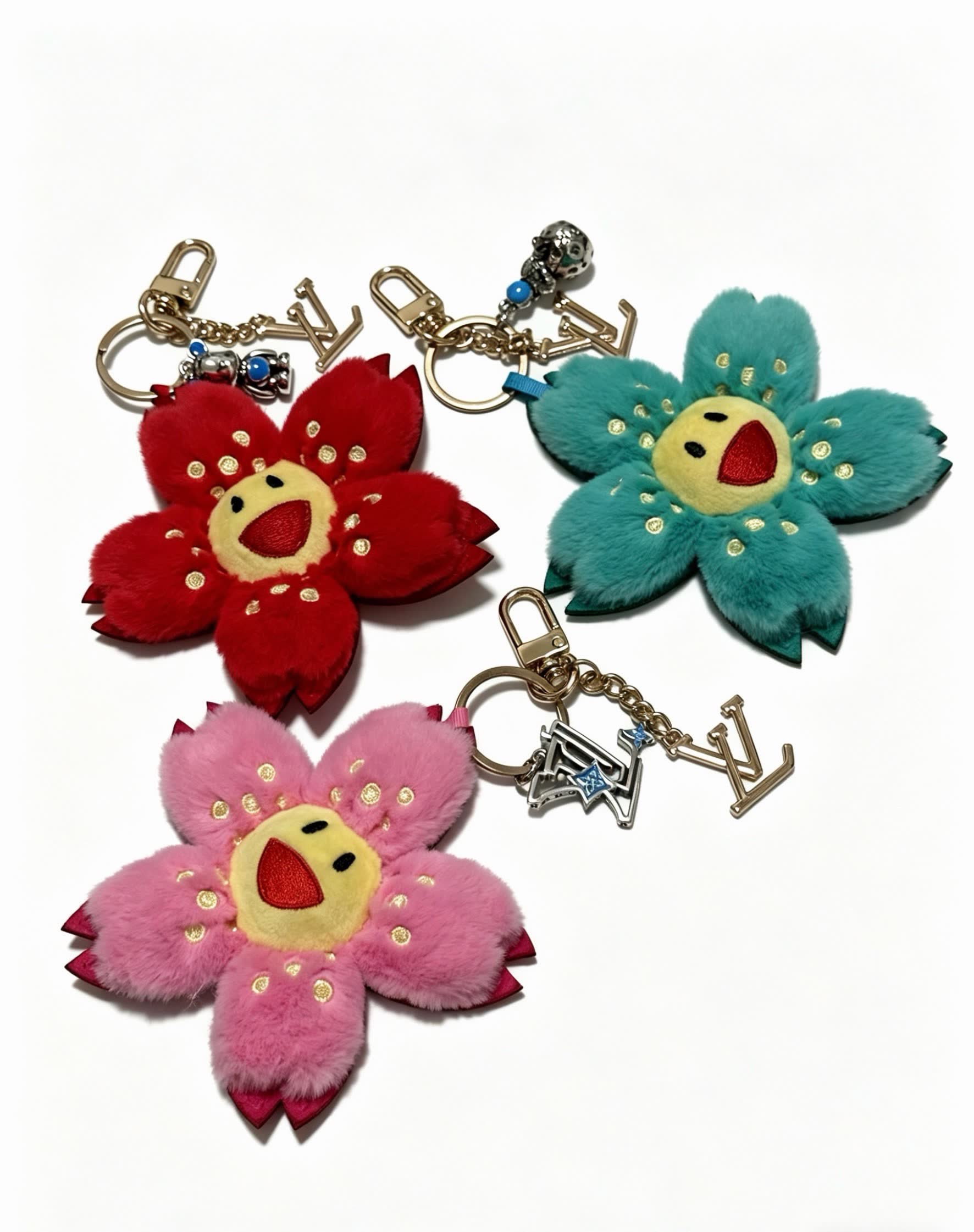 Louis Vuitton Pink Flower Keychain